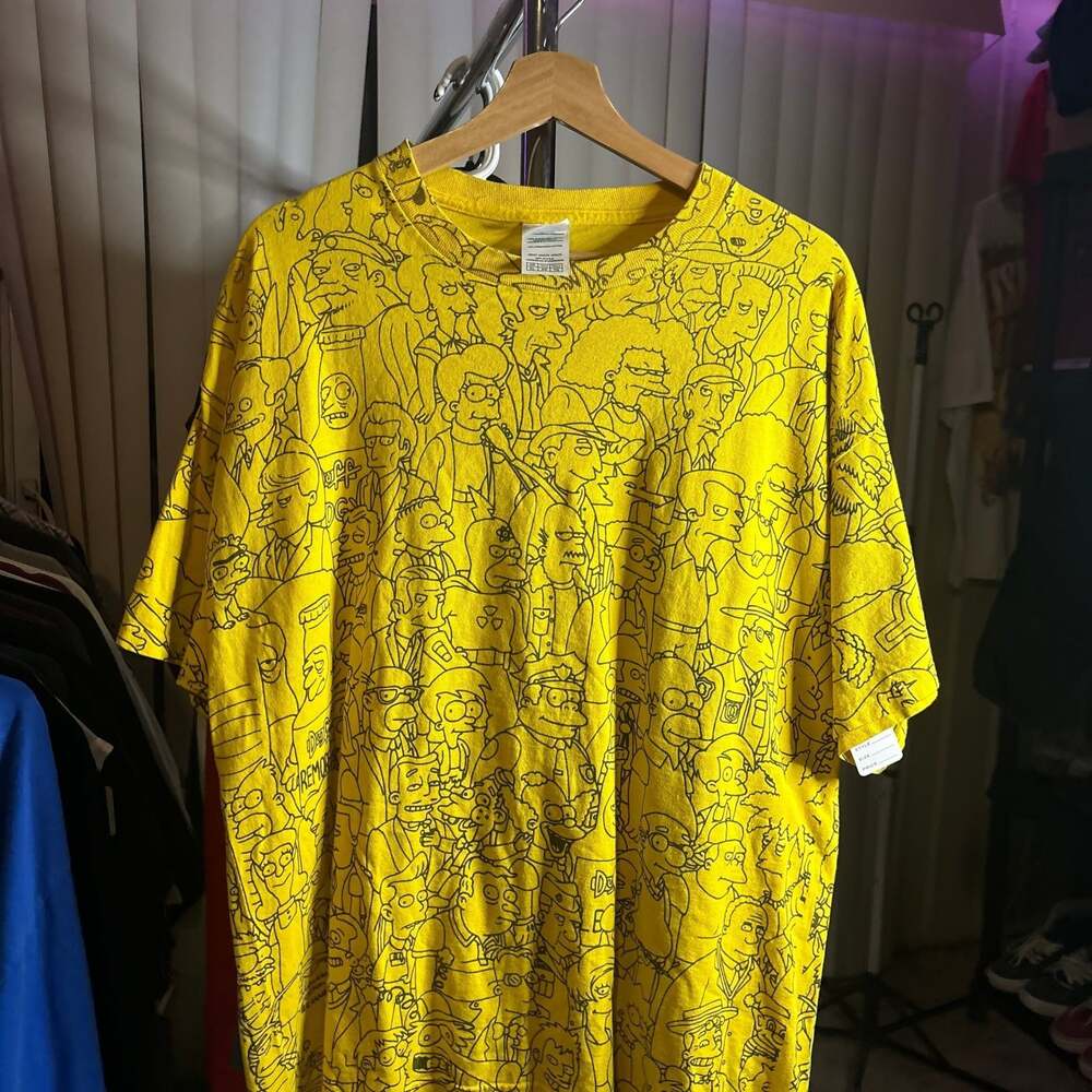 Vintage The Simpsons All Over Print Character T-Shirt